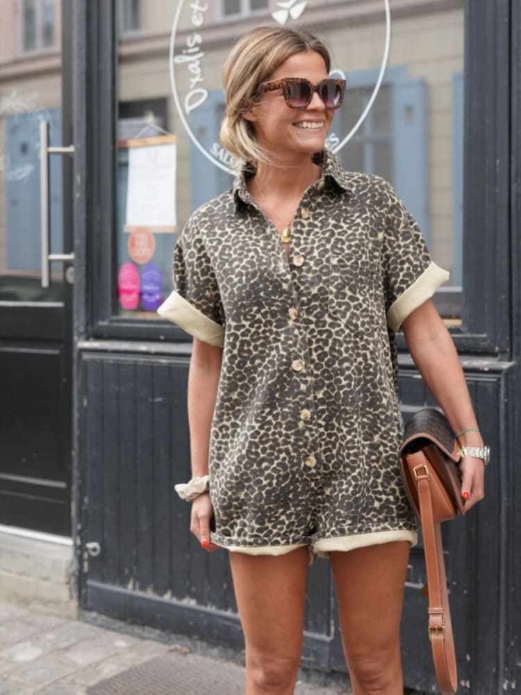 ANTONETTE - MONO CAMISA CON ESTAMPADO DE LEOPARDO