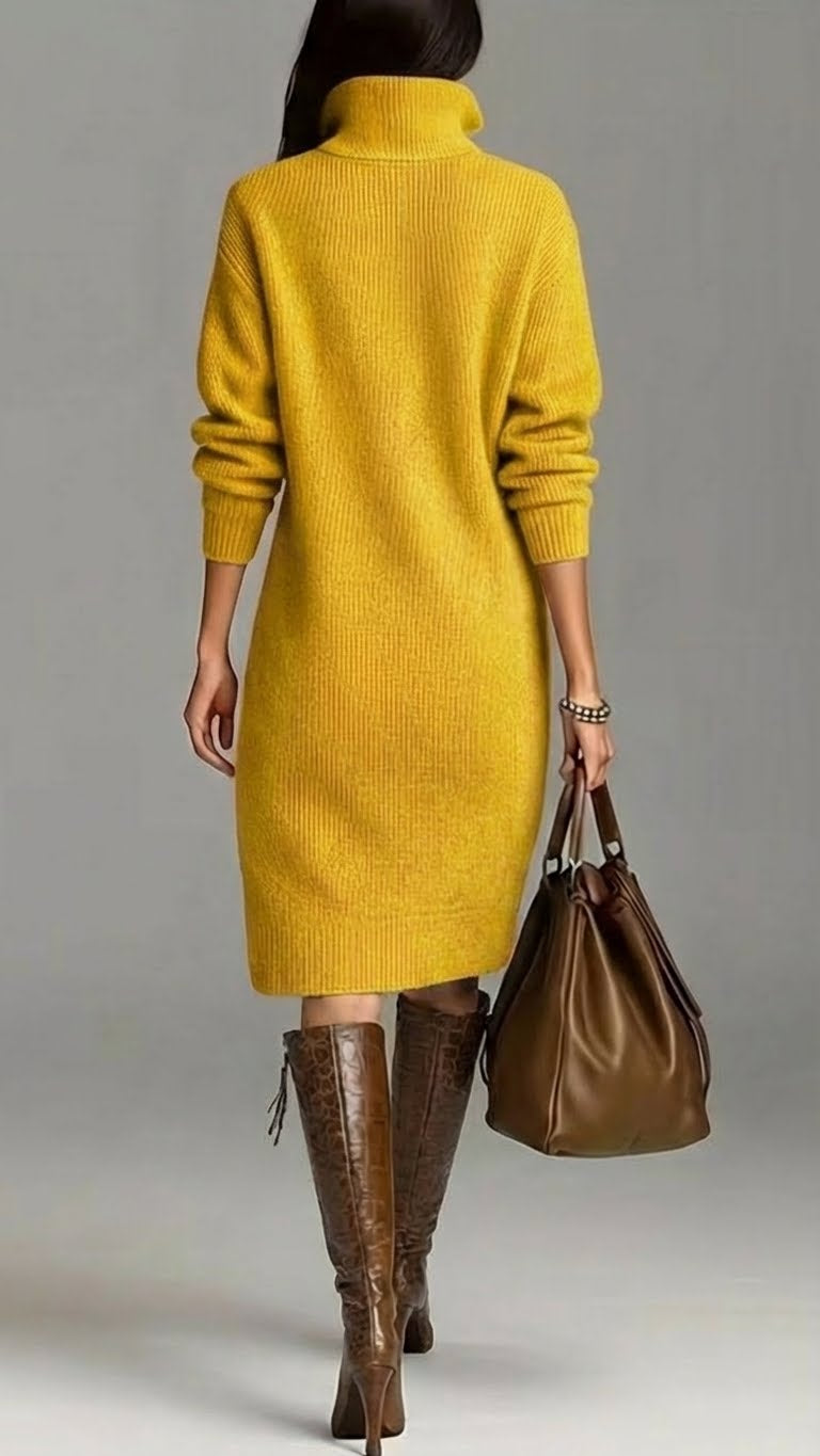 BELLE – VESTIDO DE PUNTO SUAVE CON BOTONES
