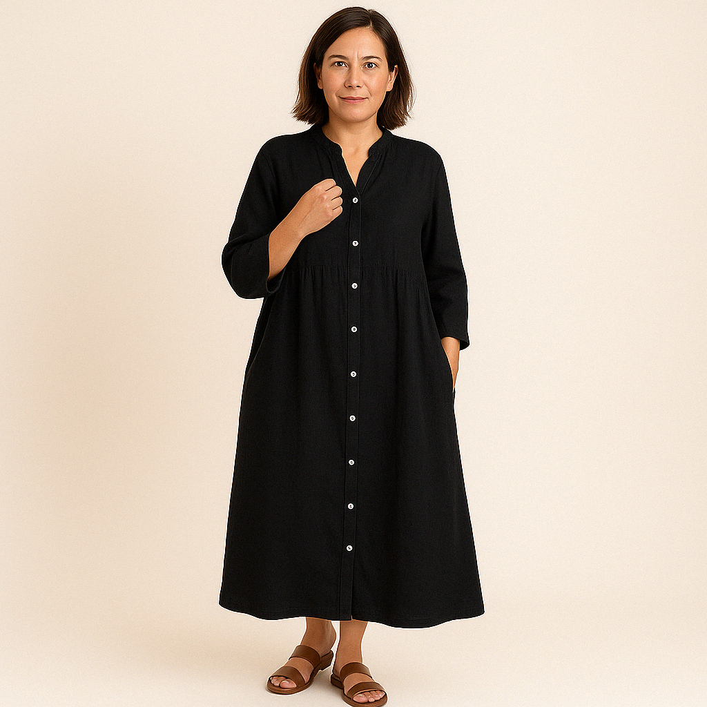 JORJA - VESTIDO TÚNICA DE ALGODÓN Y LINO