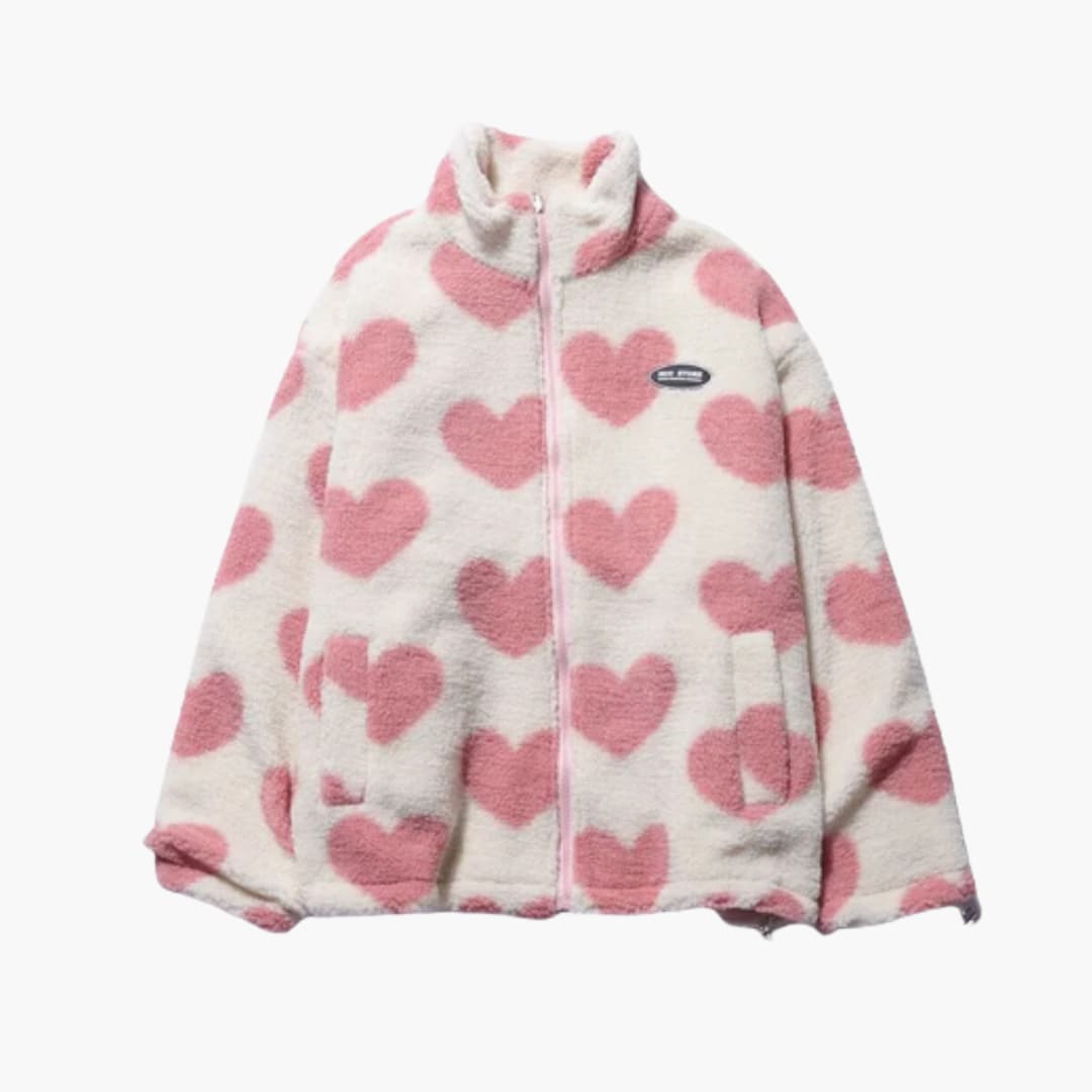 KATHRYN - CHAQUETA REVERSIBLE CON ESTAMPADO DE CORAZÓN