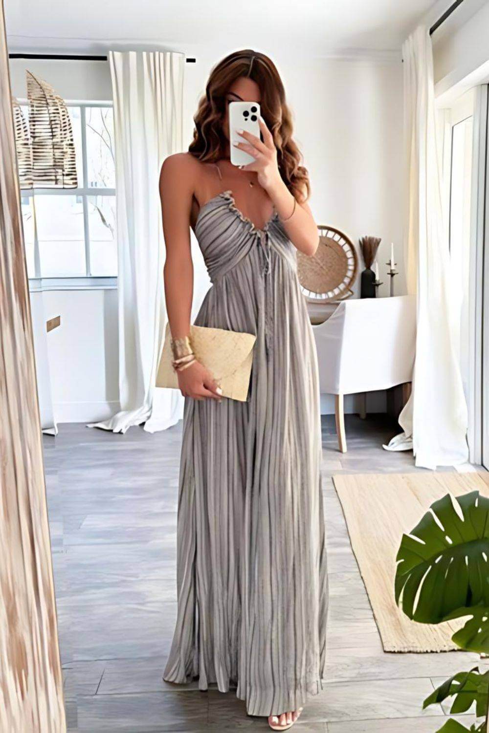 ASHLYN - VESTIDO MODERNO PLISADO Y FLUIDO