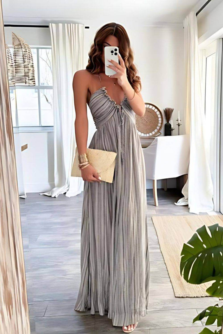 ASHLYN - VESTIDO MODERNO PLISADO Y FLUIDO