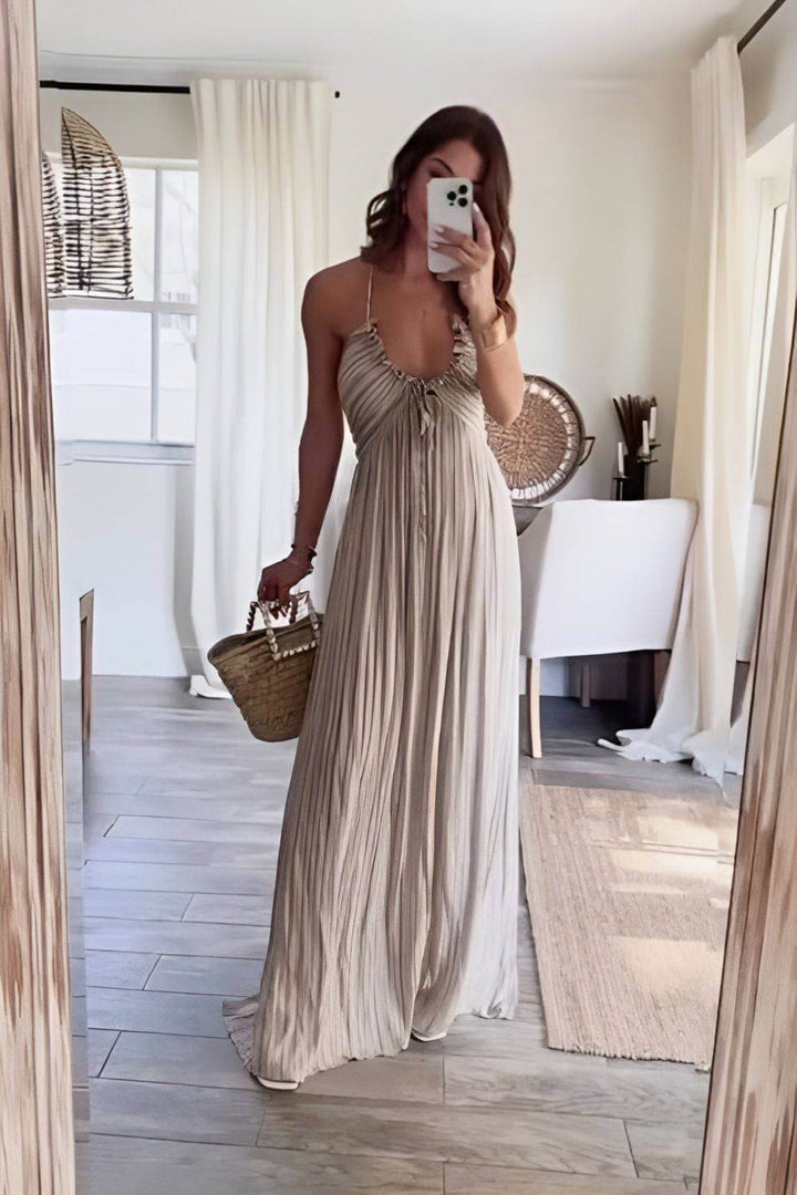 ASHLYN - VESTIDO MODERNO PLISADO Y FLUIDO