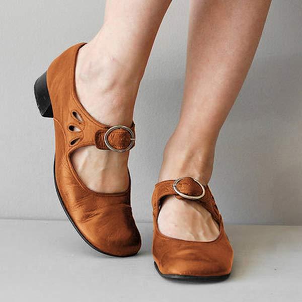 SHELLEY - ZAPATOS ORTOPÉDICOS DE CUERO CON HEBILLA