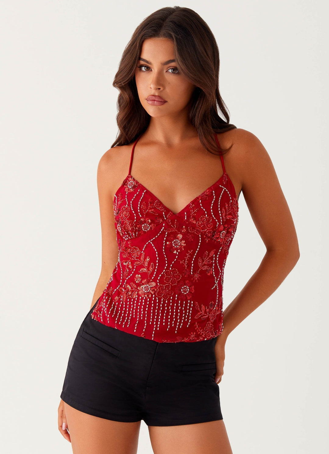 FALCES - BLUSA GLAMOROSA Y ATREVIDA DE LENTEJUELAS