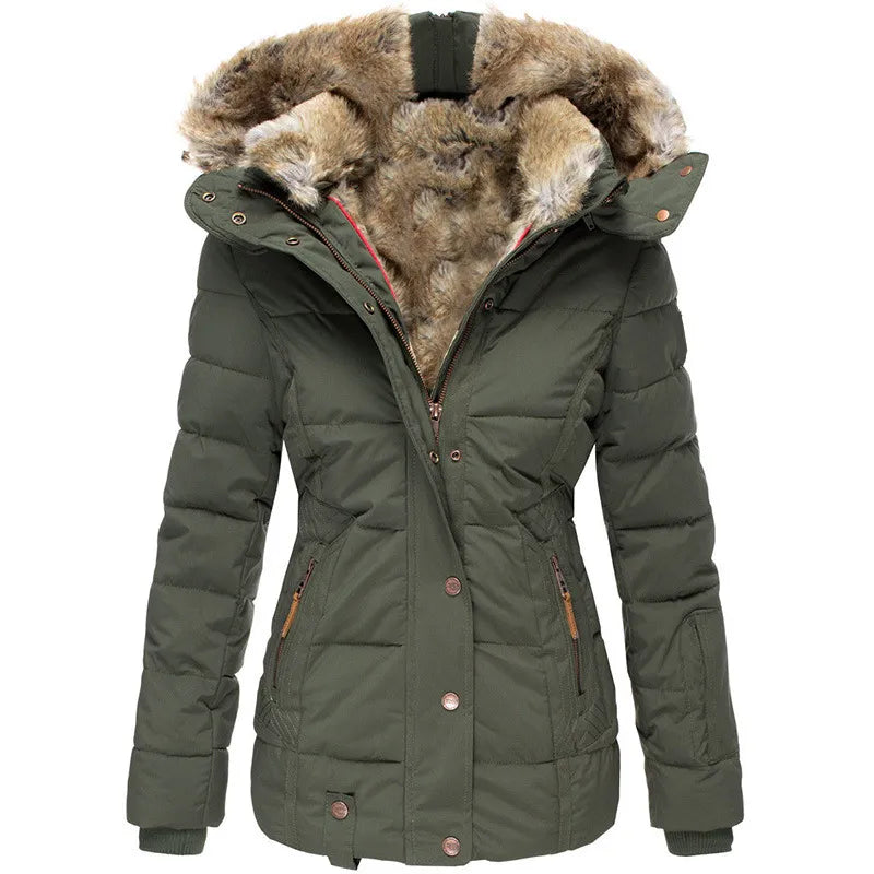 VERA - CHAQUETA DE INVIERNO LUJOSA FORRADA DE PIEL SINTÉTICA
