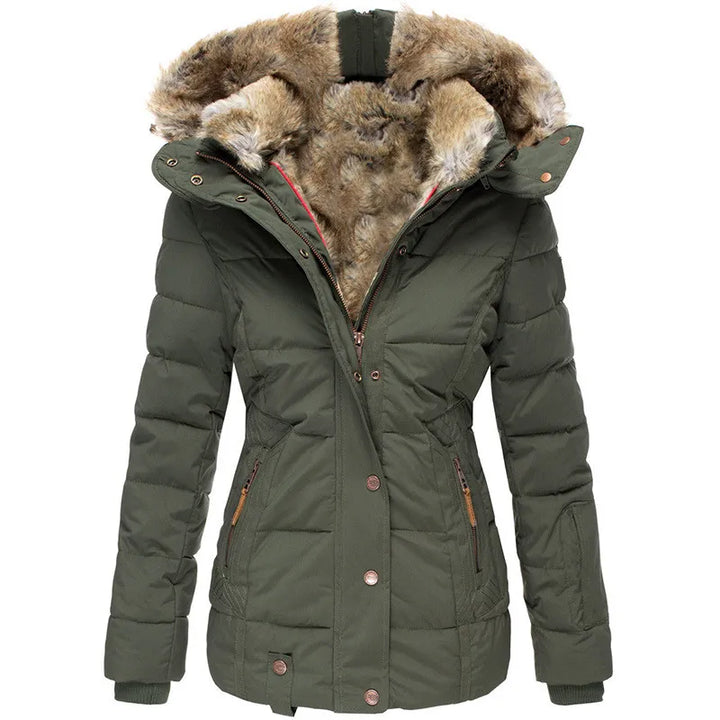 VERA - CHAQUETA DE INVIERNO LUJOSA FORRADA DE PIEL SINTÉTICA