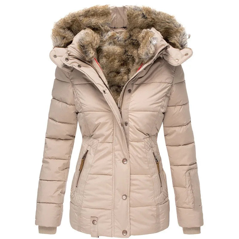 VERA - CHAQUETA DE INVIERNO LUJOSA FORRADA DE PIEL SINTÉTICA