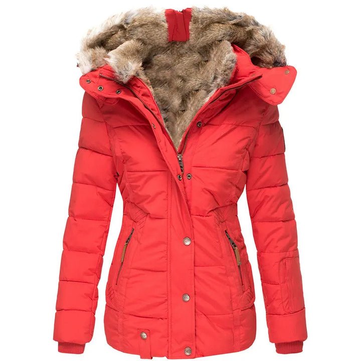 VERA - CHAQUETA DE INVIERNO LUJOSA FORRADA DE PIEL SINTÉTICA