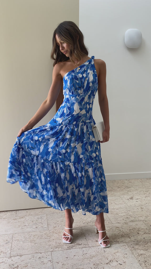 MELIFRANZ - VESTIDO MIDI CON ESCOTE ASIMÉTRICO Y ESTAMPADO