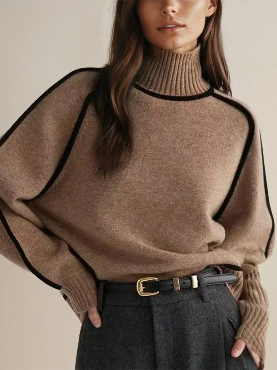 Donna | Suéter Elegante de Cuello Alto