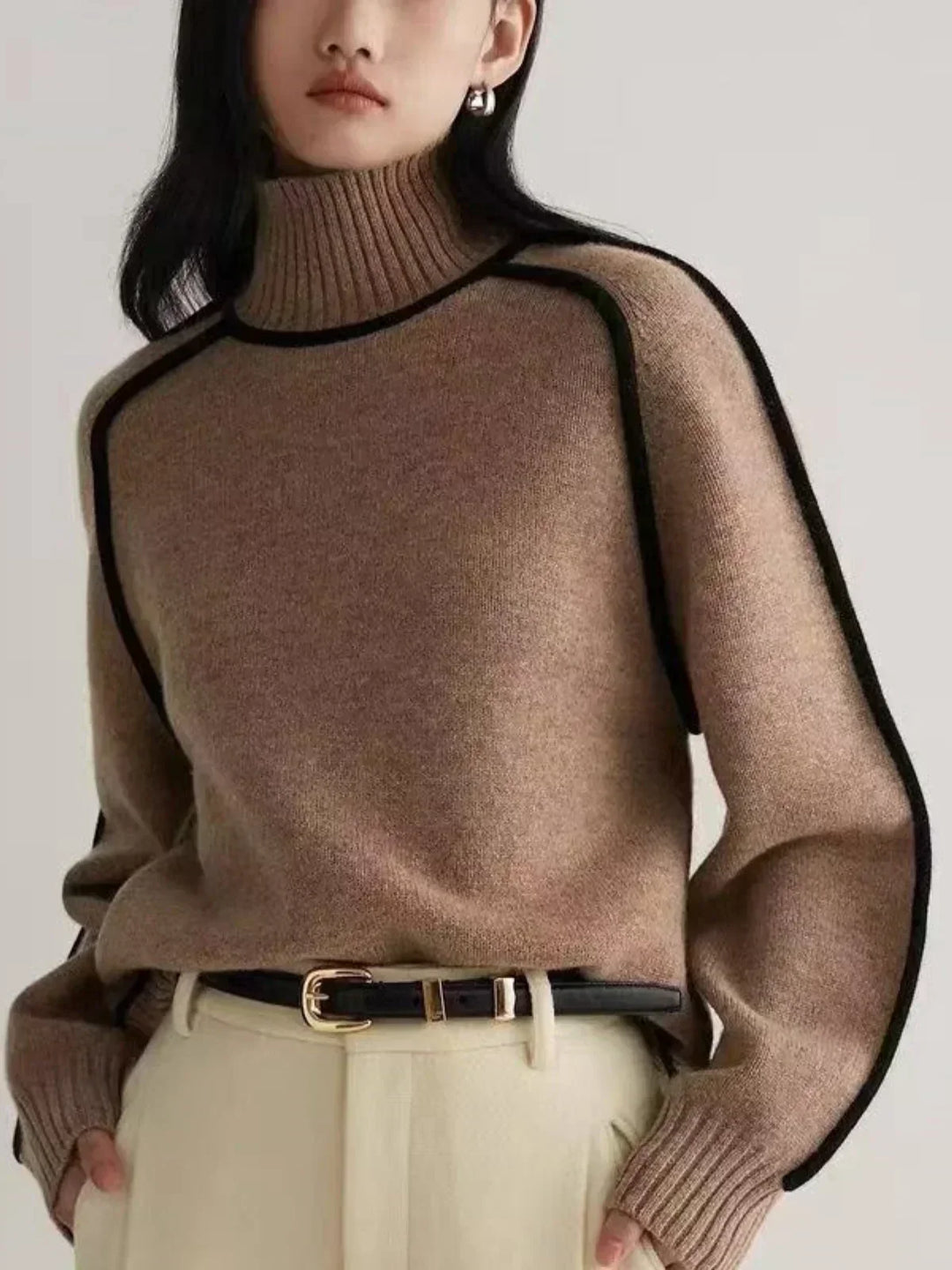Donna | Suéter Elegante de Cuello Alto