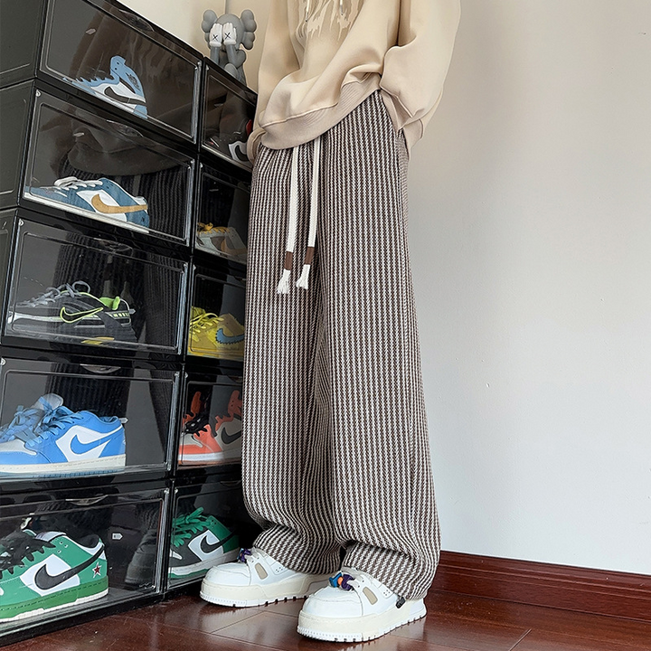 LESLEY - PANTALONES DE LINO A RAYAS