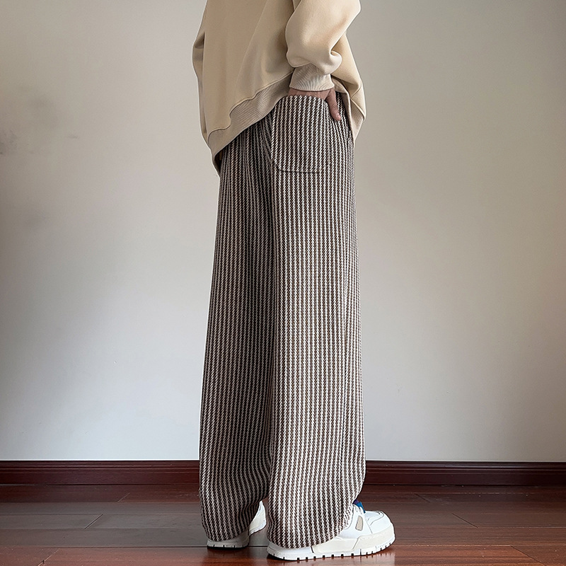 LESLEY - PANTALONES DE LINO A RAYAS