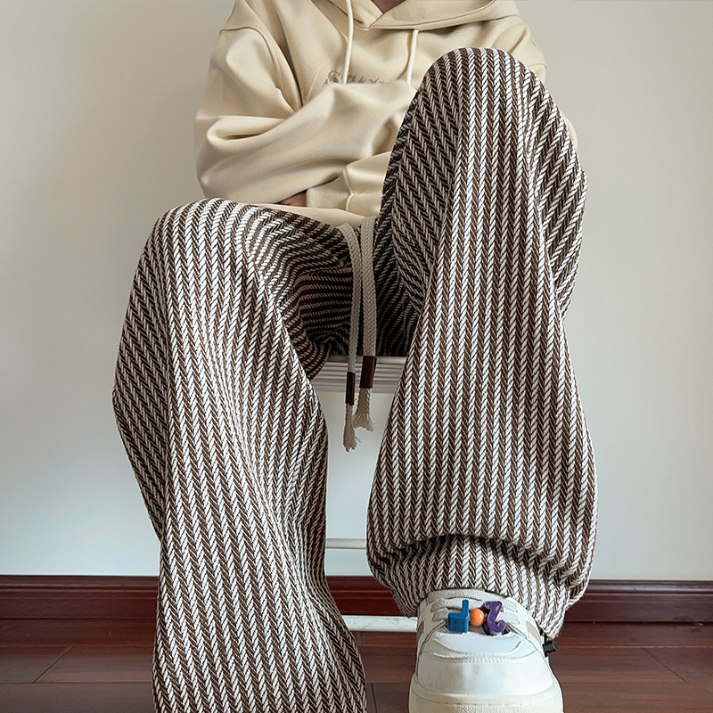 LESLEY - PANTALONES DE LINO A RAYAS