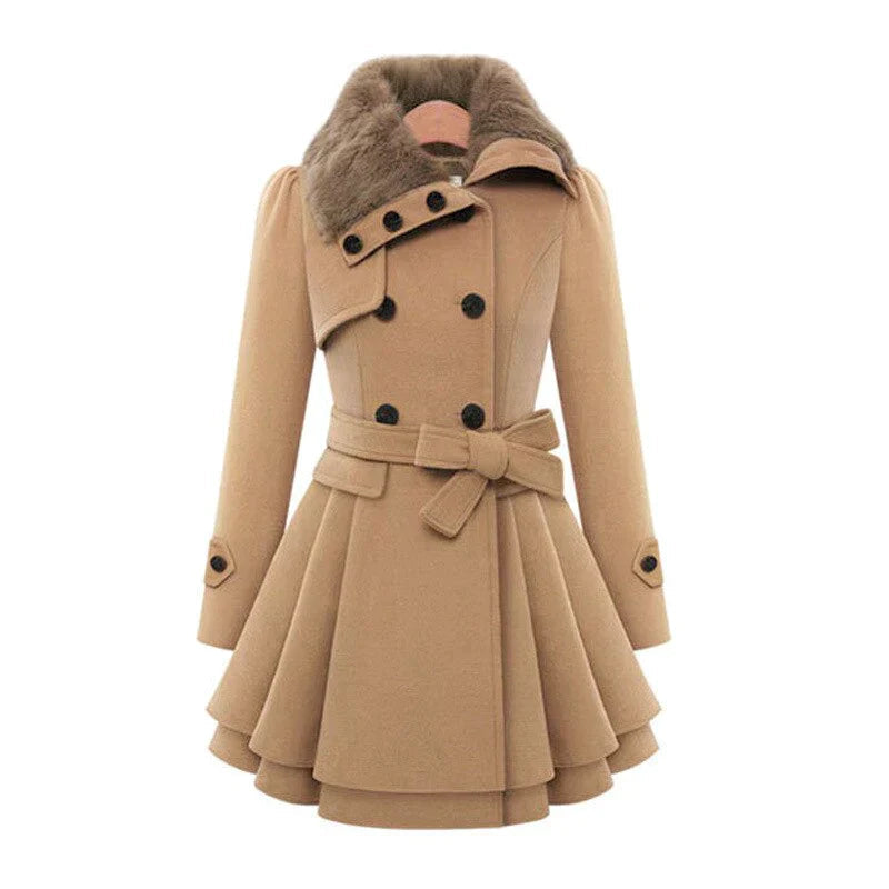 VALERIE - TRENCH COAT ELEGANTE CON PIEL SINTÉTICA