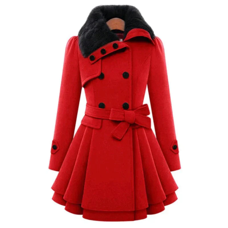 VALERIE - TRENCH COAT ELEGANTE CON PIEL SINTÉTICA