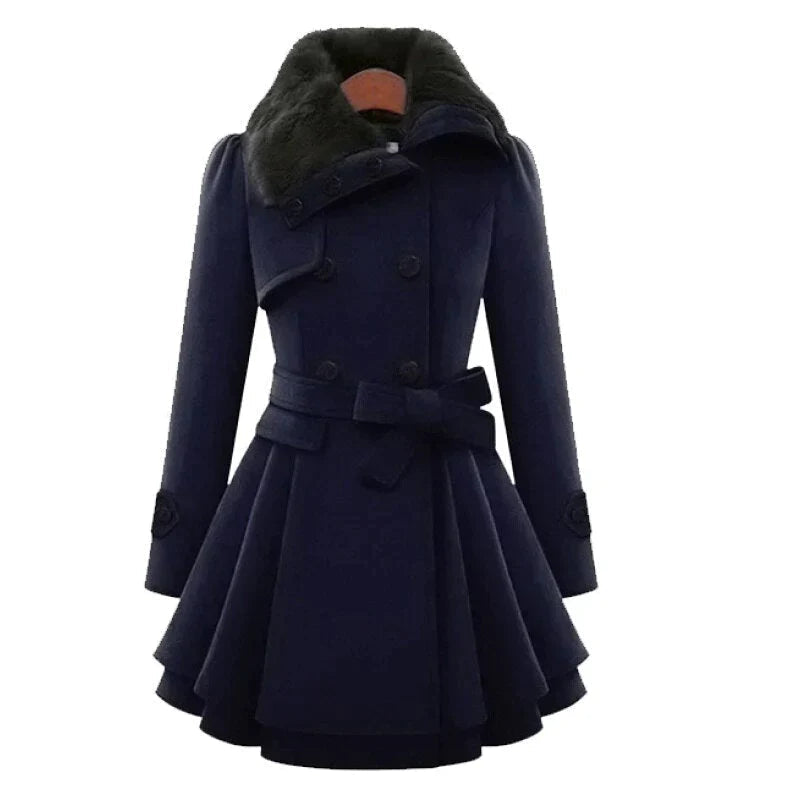 VALERIE - TRENCH COAT ELEGANTE CON PIEL SINTÉTICA