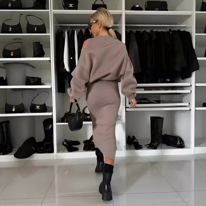 Aria™ - Conjunto Elegante de Dos Piezas (Vestido + Suéter)