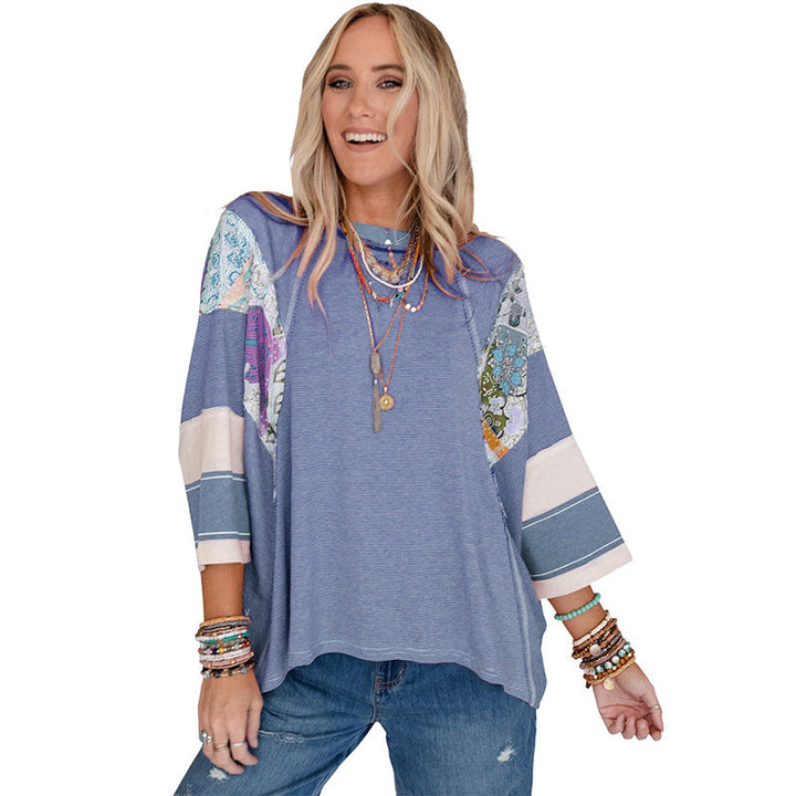 CARISSA – BLUSA ARTESANAL DE MANGAS MURCIÉLAGO CON PATCHWORK
