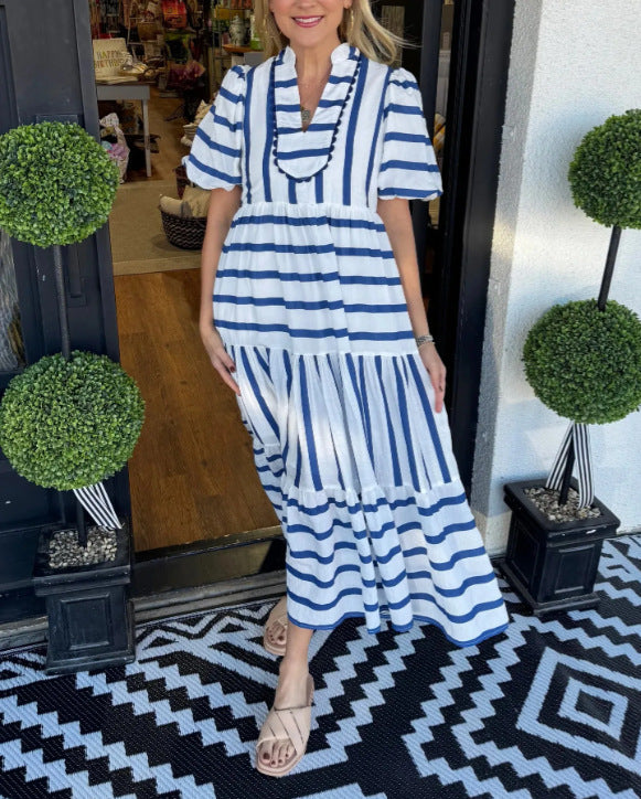 EMERY - VESTIDO MIDI RELAJADO A RAYAS
