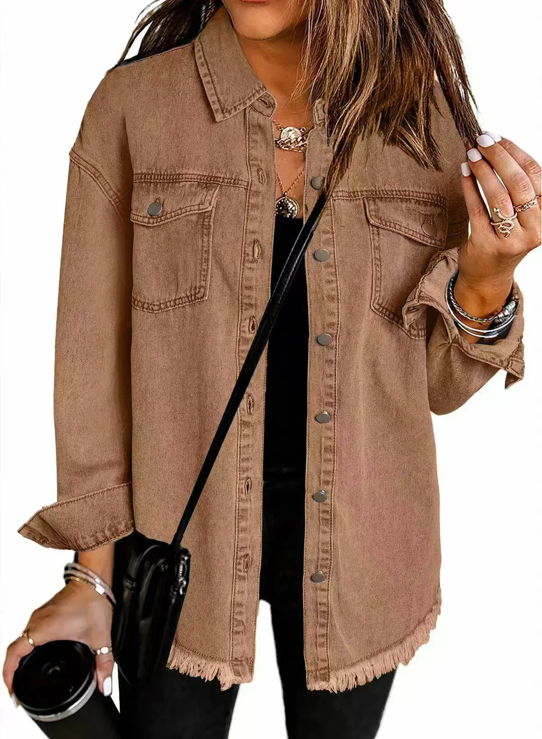 DVIRA - CHAQUETA DE MEZCLILLA CHIC PARA TODOS LOS DÍAS