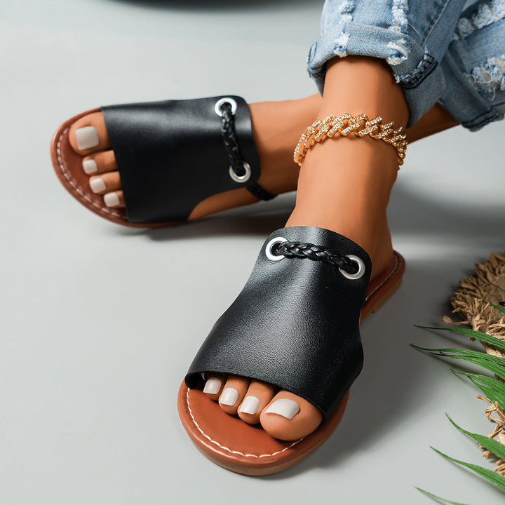 TATJANA - SANDALIAS SLIDE CONFORT ESTILO TRENZADO