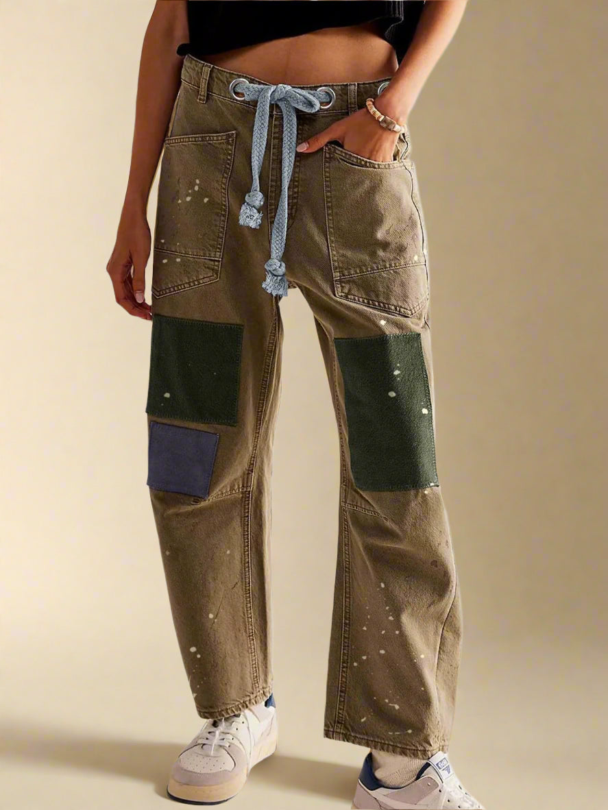FILOMENA - JEANS PATCHWORK DE CORTE SUELTO