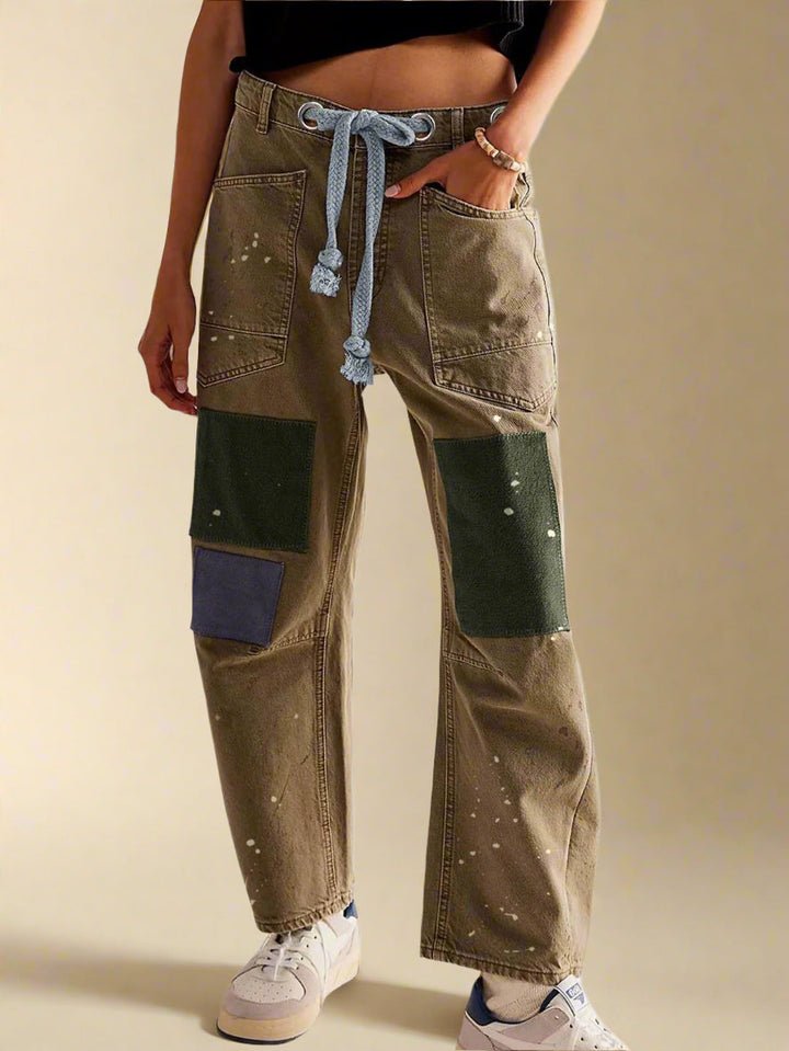 FILOMENA - JEANS PATCHWORK DE CORTE SUELTO