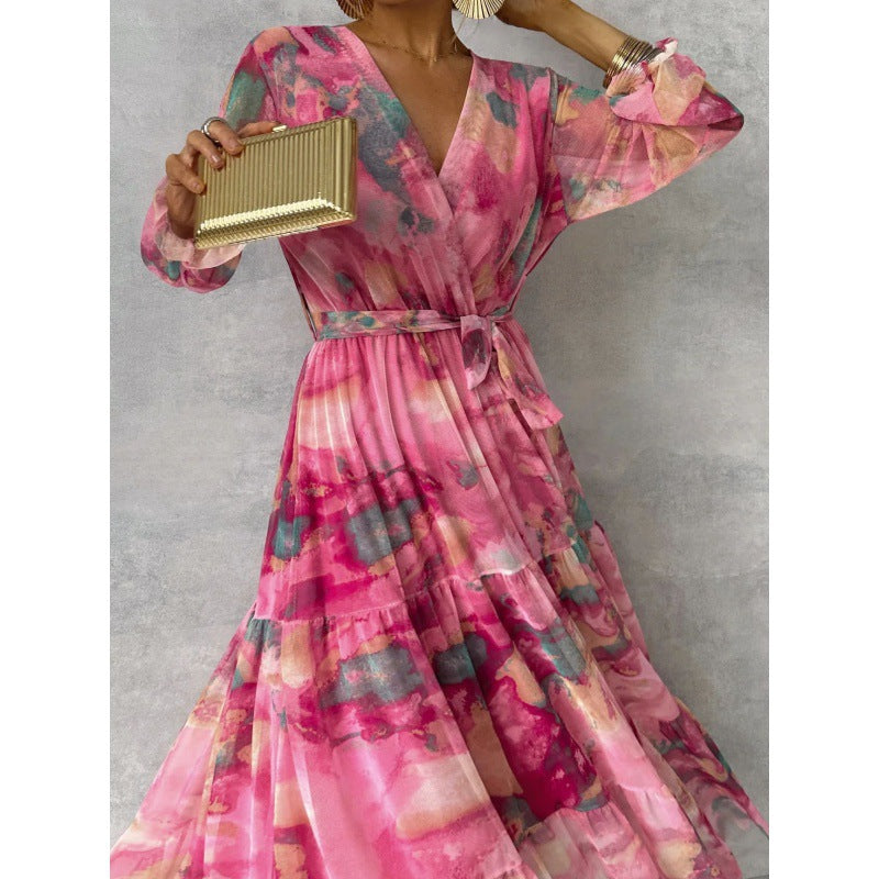 Joyce | Vestido Elegante Floral con Escote en V