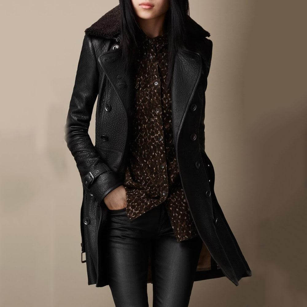 TRACY - ABRIGO TRENCH DE CUERO