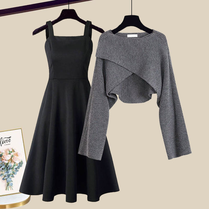 Riley™ - Conjunto Elegante de Vestido y Cárdigan