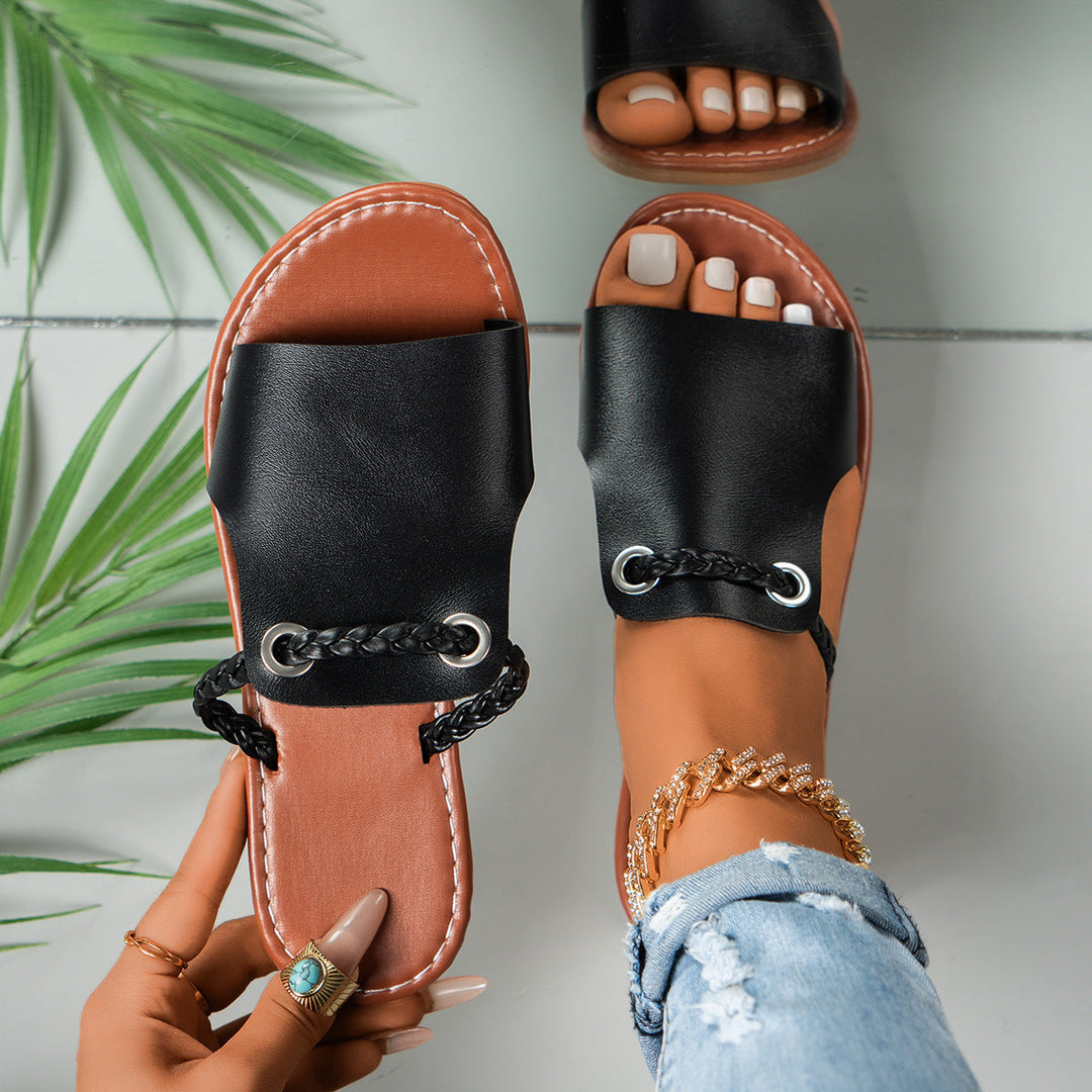 TATJANA - SANDALIAS SLIDE CONFORT ESTILO TRENZADO