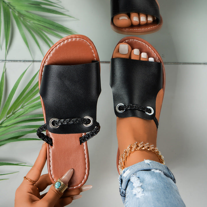 TATJANA - SANDALIAS SLIDE CONFORT ESTILO TRENZADO