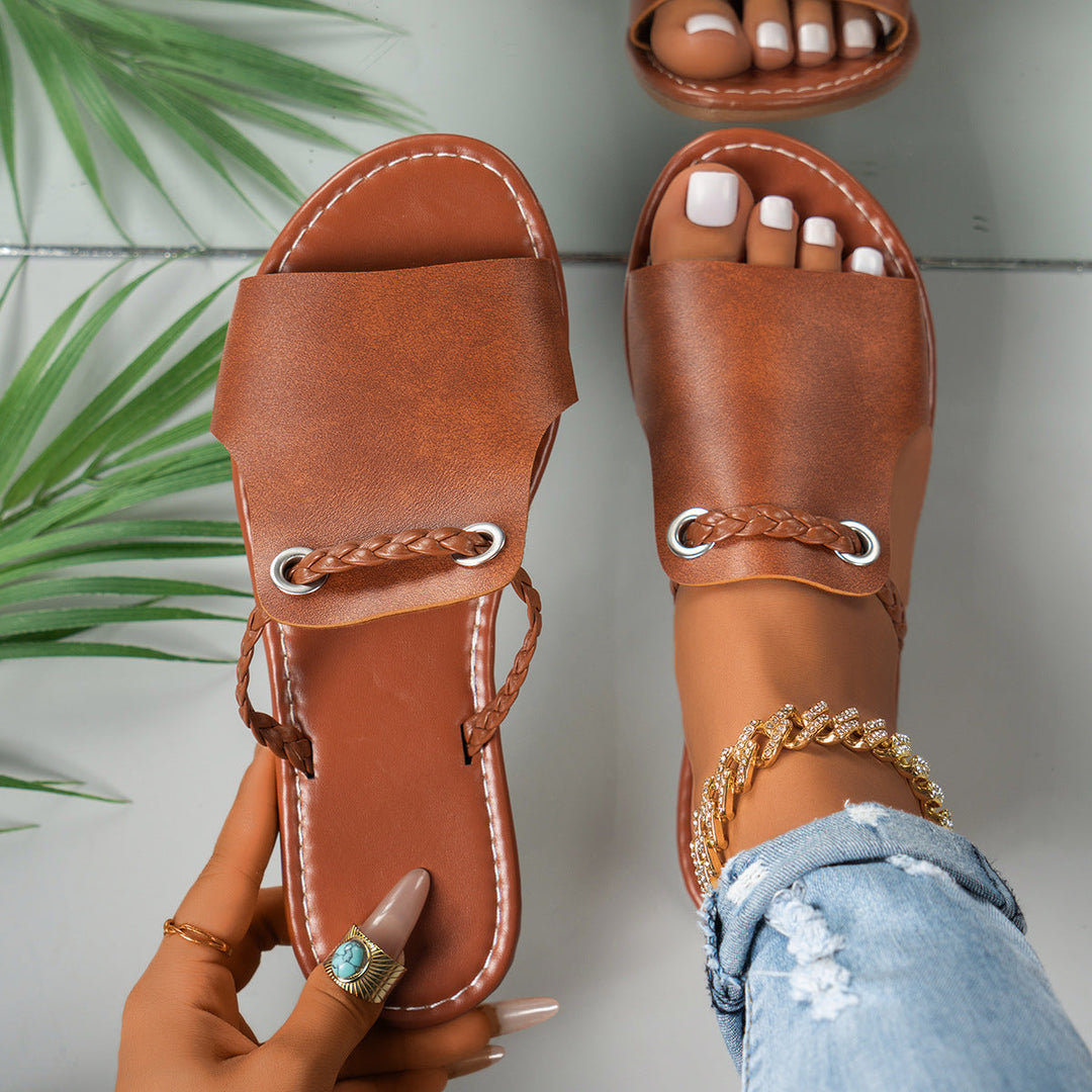 TATJANA - SANDALIAS SLIDE CONFORT ESTILO TRENZADO