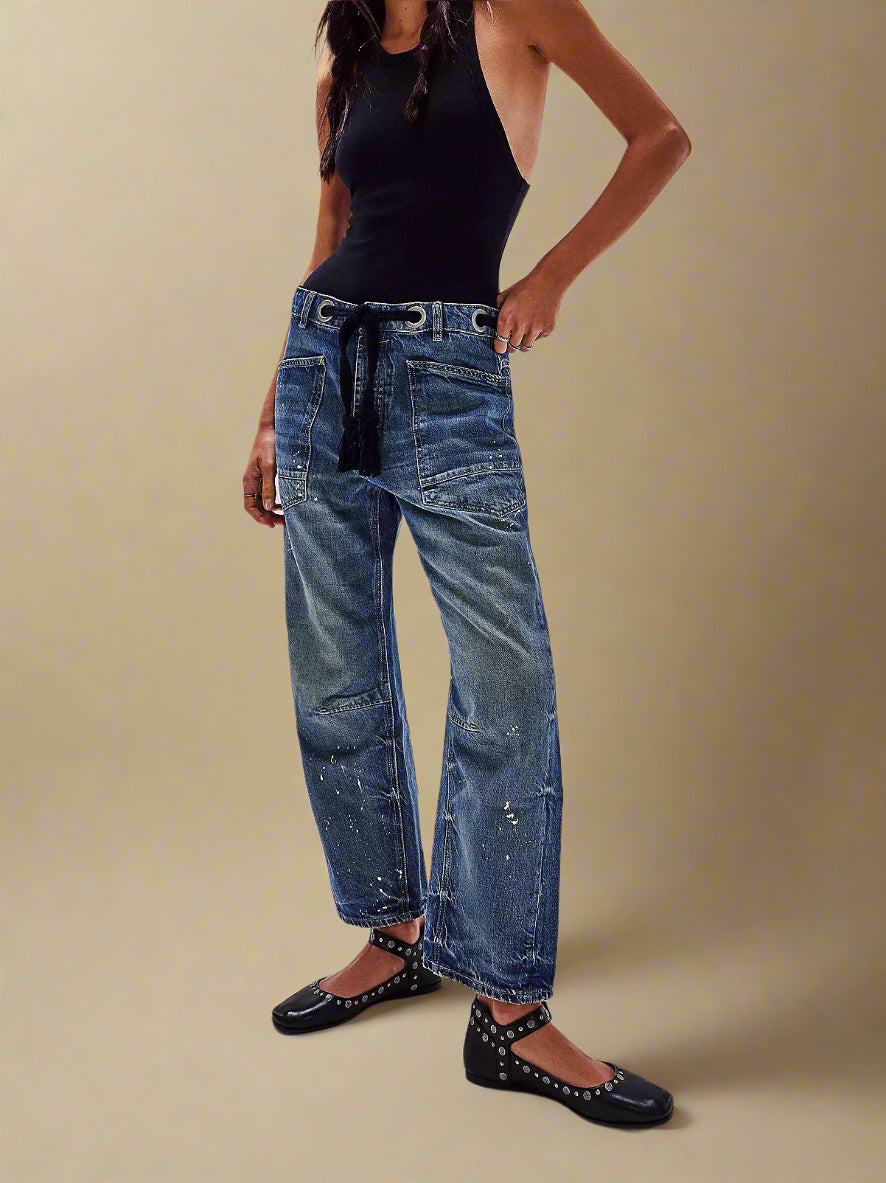 FILOMENA - JEANS PATCHWORK DE CORTE SUELTO