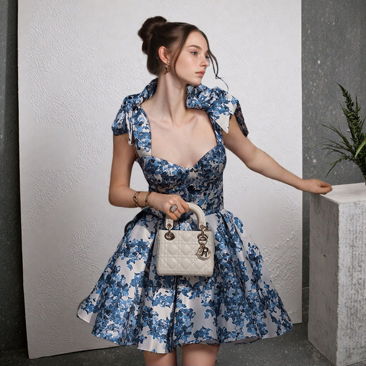 RHODORA - VESTIDO BOTÁNICO CON LAZO