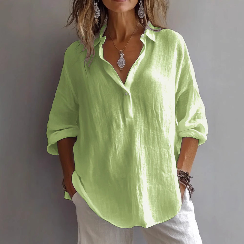 FRAN - BLUSA CHIC DE ESCOTE EN V  CLÁSICO TOP DE ESCOTE EN V
