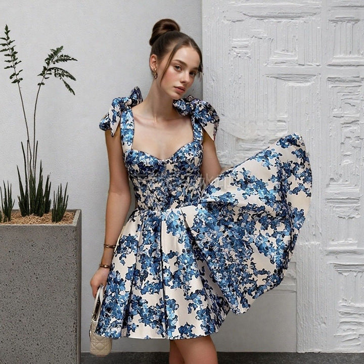 RHODORA - VESTIDO BOTÁNICO CON LAZO