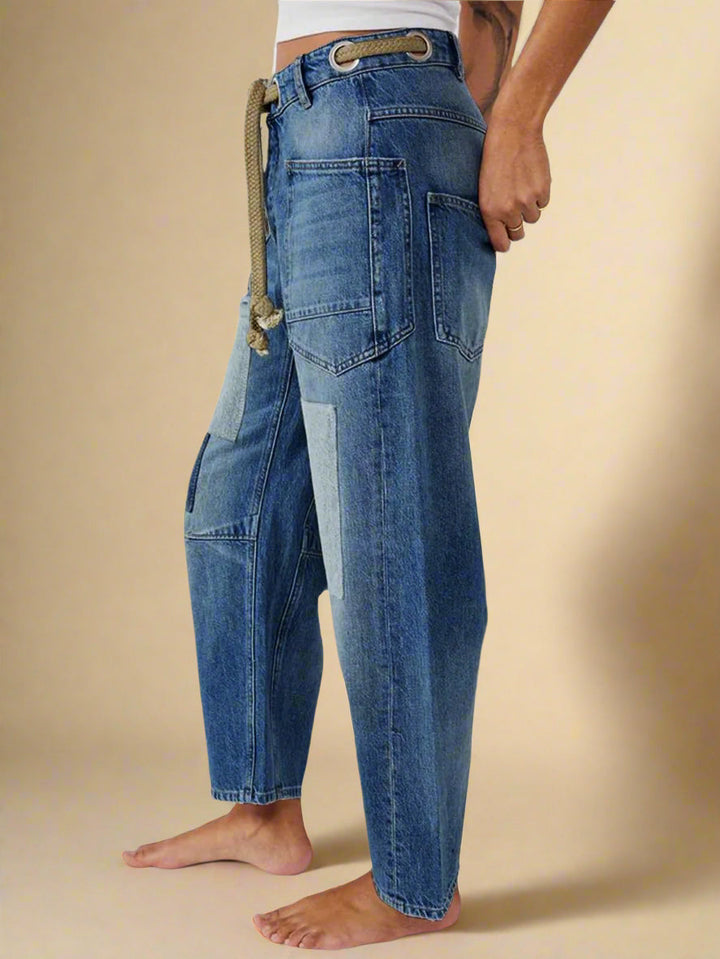 FILOMENA - JEANS PATCHWORK DE CORTE SUELTO