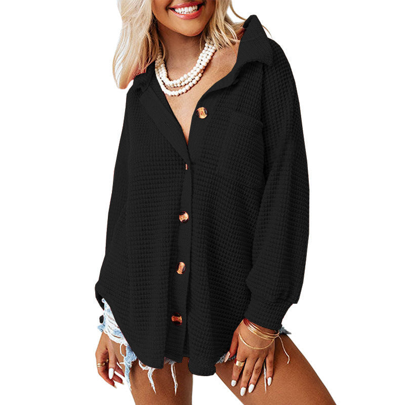SHELLY - BLUSA DE MANGA LARGA SUAVEMENTE ENTALLADA