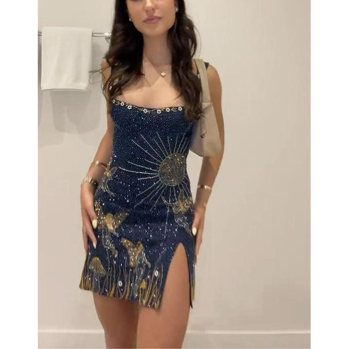 JORDYN - VESTIDO DE FIESTA SILUETA MÍSTICA DE MEDIANOCHE