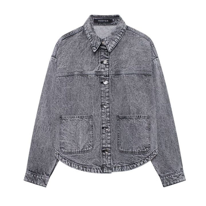 DIYANA - CHAQUETA CÓMODA DE LONA HOLGADA