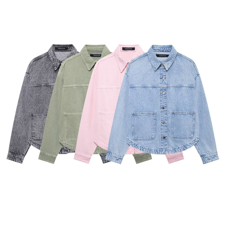 DIYANA - CHAQUETA CÓMODA DE LONA HOLGADA