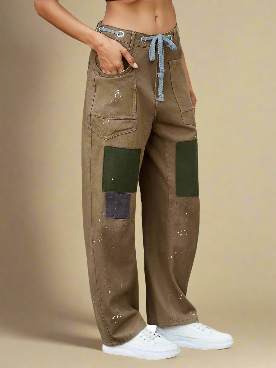 FILOMENA - JEANS PATCHWORK DE CORTE SUELTO