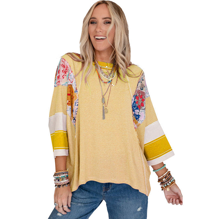 CARISSA – BLUSA ARTESANAL DE MANGAS MURCIÉLAGO CON PATCHWORK