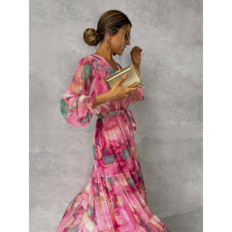 Joyce | Vestido Elegante Floral con Escote en V