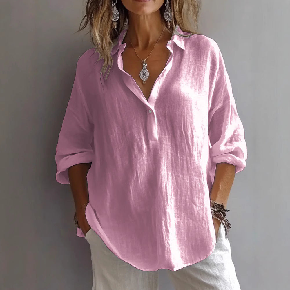 FRAN - BLUSA CHIC DE ESCOTE EN V  CLÁSICO TOP DE ESCOTE EN V