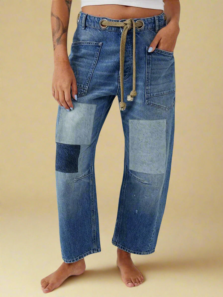 FILOMENA - JEANS PATCHWORK DE CORTE SUELTO