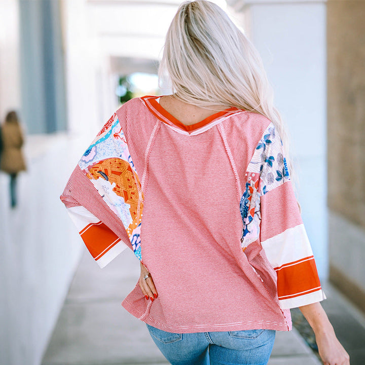CARISSA – BLUSA ARTESANAL DE MANGAS MURCIÉLAGO CON PATCHWORK